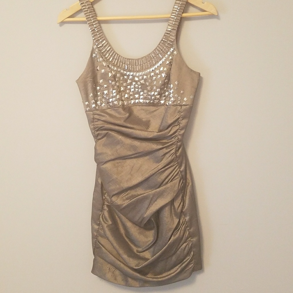 Fancy grey dress with beading